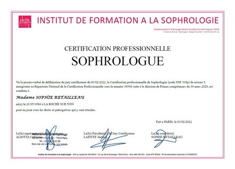 sophie retailleau dipôme sophrologie