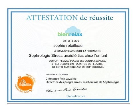 sophie retailleau dipôme sophrologie